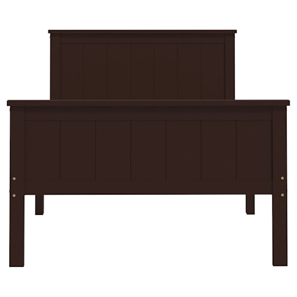 vidaXL Sängram mörkbrun massiv furu 90x200 cm Brun