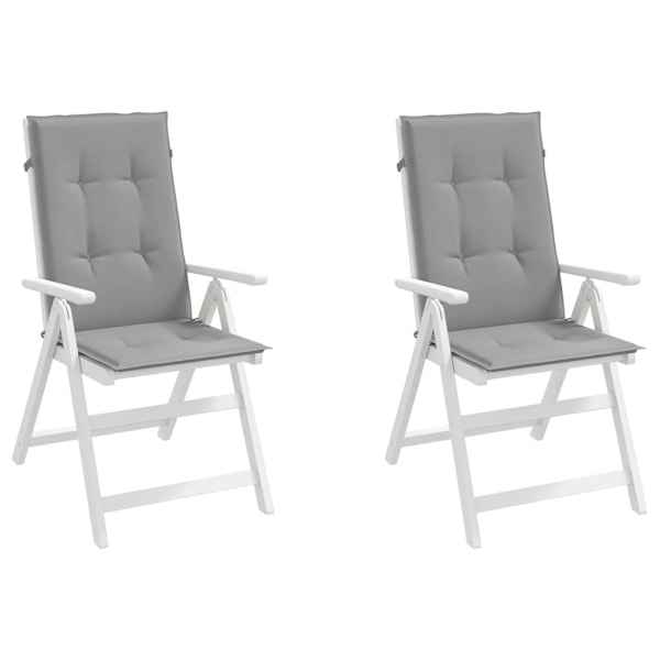 vidaXL Stolsdynor för trädgården 2 st 120x50x3 cm grå grå