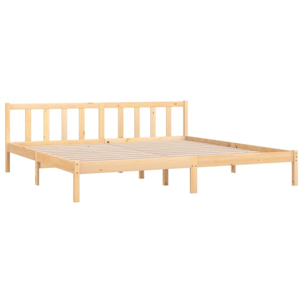 vidaXL Sängram massiv furu 200x200 cm Brun