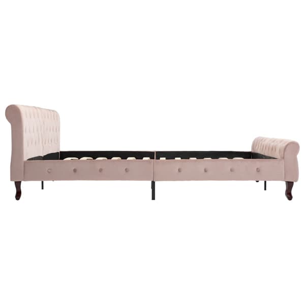 vidaXL Sängram rosa sammet 200x200 cm Rosa