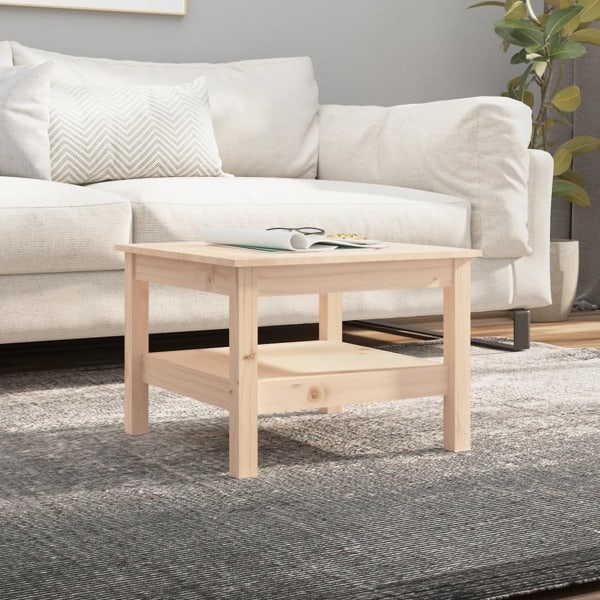 vidaXL Soffbord 55x55x40 cm massivt furu Brun