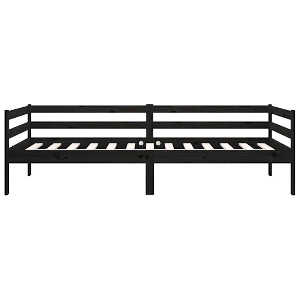 vidaXL Dagbädd svart 80x200 cm massiv furu Svart
