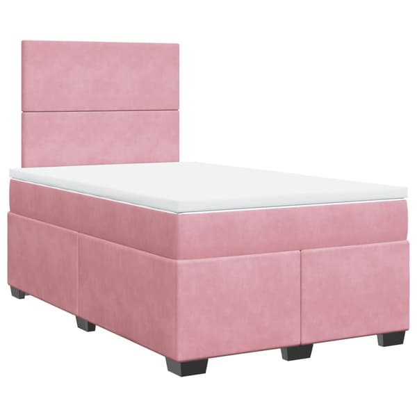 vidaXL Ramsäng med madrass rosa 120x200 cm sammet Rosa