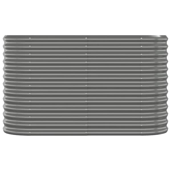 vidaXL Odlingslåda pulverlackerat stål 114x40x68 cm grå Grå