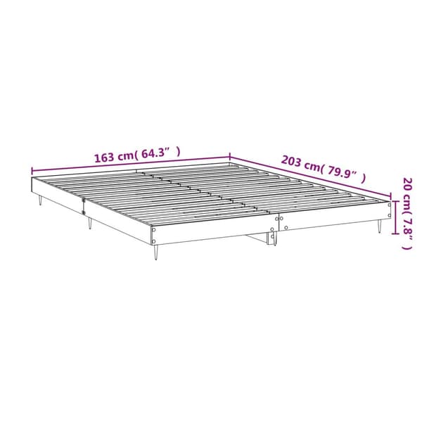 vidaXL Sängram vit 160x200 cm konstruerat trä Vit