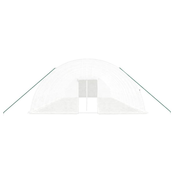 vidaXL Växthus med stålram vit 84 m² 14x6x2,85 m Vit