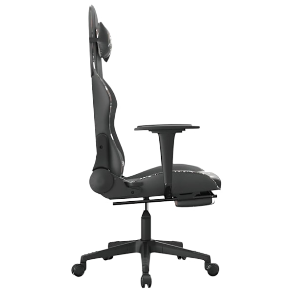 vidaXL Gamingstol med fotstöd svart och kamouflage konstläder Grön