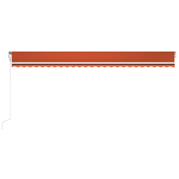 vidaXL Markis automatiskt infällbar 600x350 cm orange och brun Flerfärgsdesign