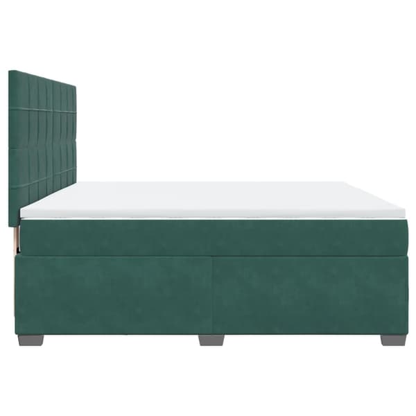 vidaXL Ramsäng med madrass mörkgrön 180x200 cm sammet Grön