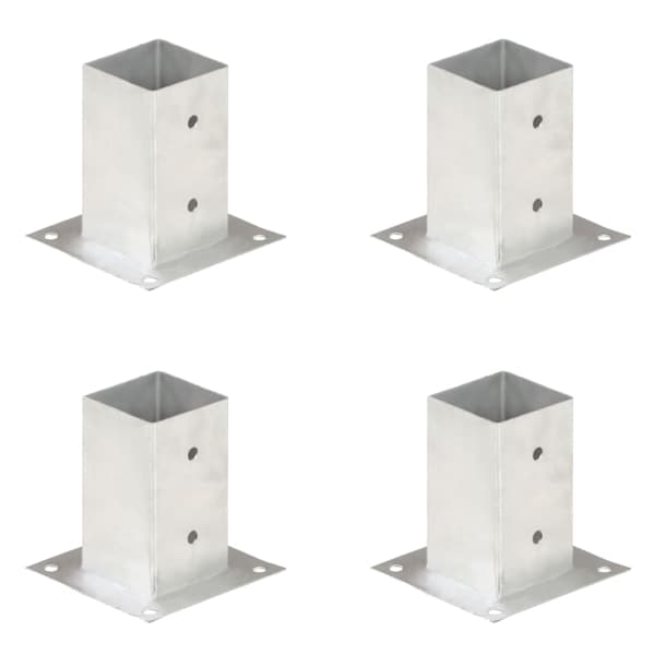 vidaXL Stolpfot 4 st galvaniserad metall 81 mm Silver