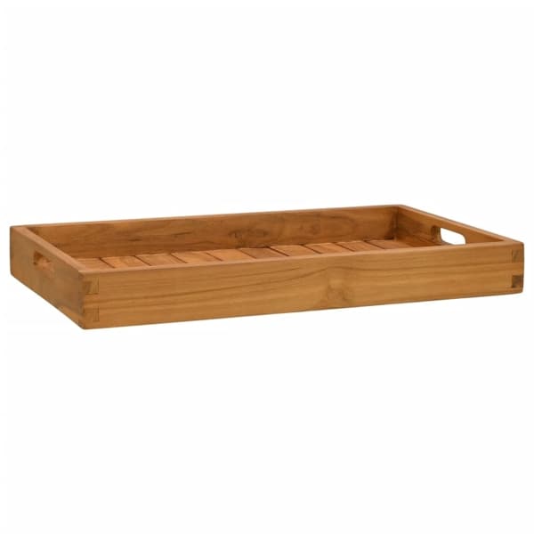 vidaXL Serveringsbricka 60x35 cm massivt teakträ Brun