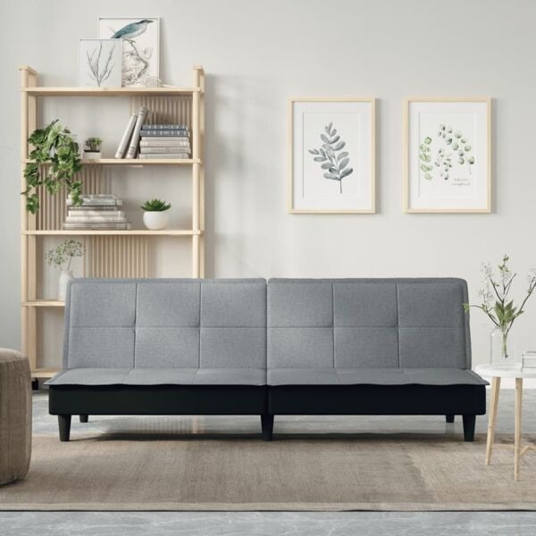 vidaXL Bäddsoffa ljusgrå tyg Grå