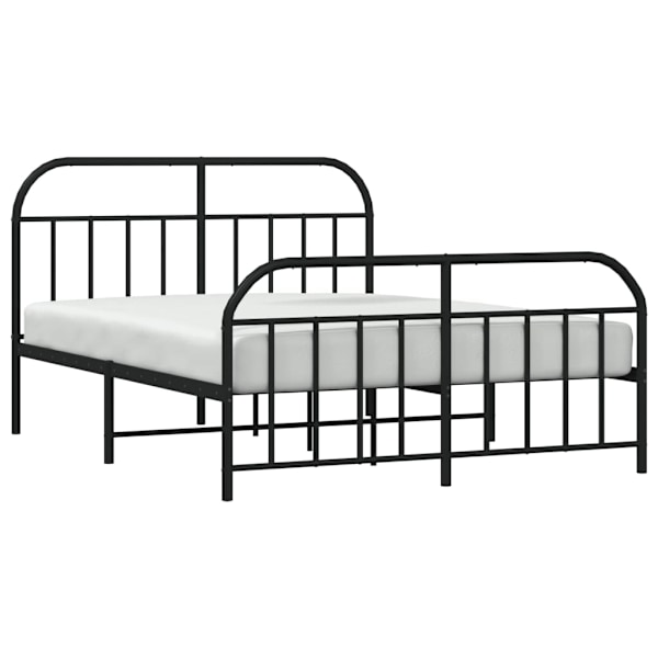 vidaXL Sängram utan madrass med fotgavel metall svart 180x200 cm Svart