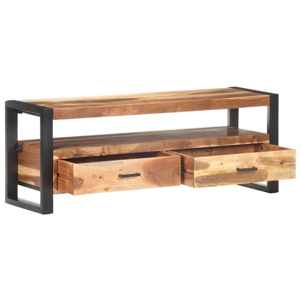 vidaXL Tv-bänk 120x35x45 cm massivt trä med honungsfinish Brun