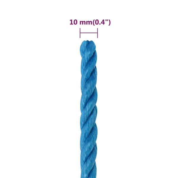vidaXL Rep blå 10 mm 25 m polypropylen Blå