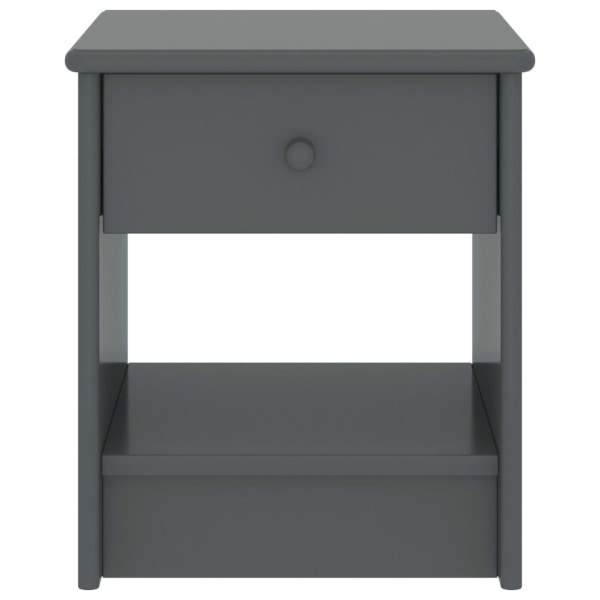 vidaXL Sängbord mörkgrå 35x30x40 cm massiv furu grå