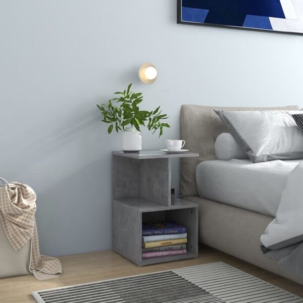 vidaXL Sängbord betonggrå 35x35x55 cm konstruerat trä grå