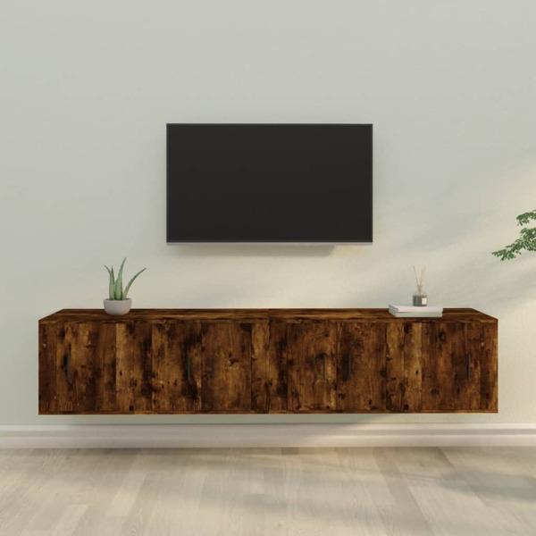 vidaXL Tv-skåp 4 delar Rökfärgad ek konstruerat trä Brun