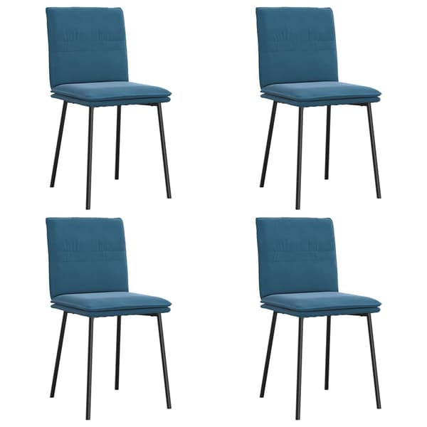 vidaXL Matstolar 4 st blå sammet Blå