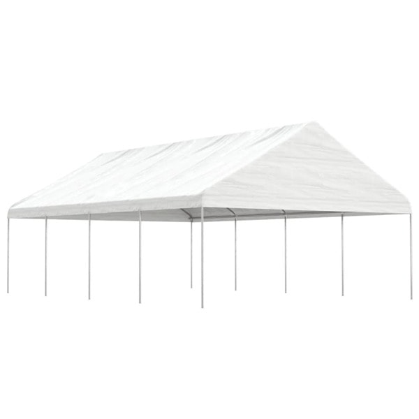 vidaXL Paviljong med tak vit 8,92x5,88x3,75 m polyeten Vit