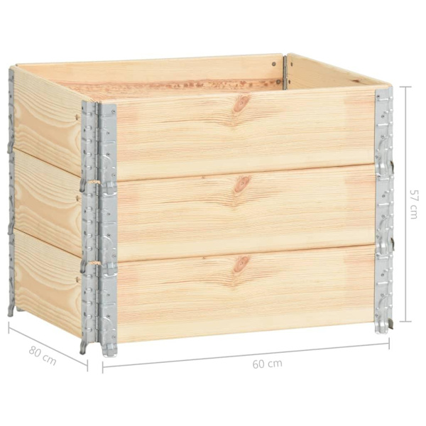 vidaXL Upphöjd odlingsbädd 3 st 60x80 cm massiv furu Brun