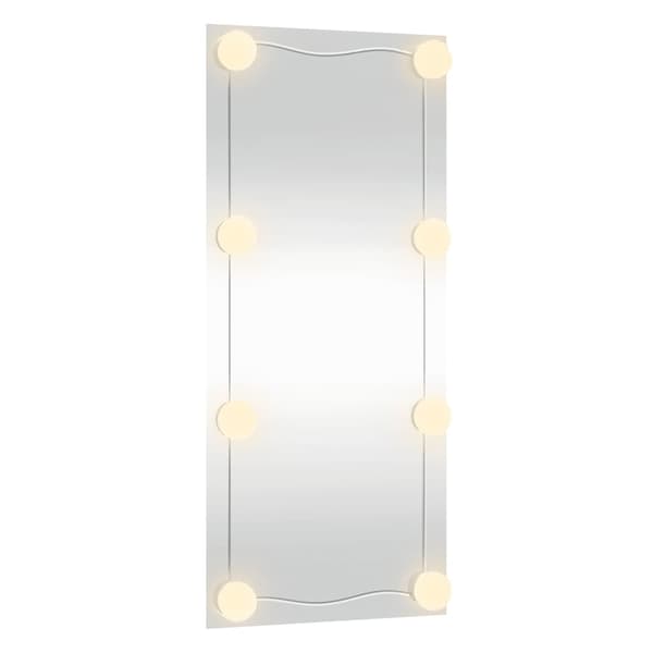 vidaXL Väggspegel med LED-belysning 40x80 cm glas rektangulär Silver