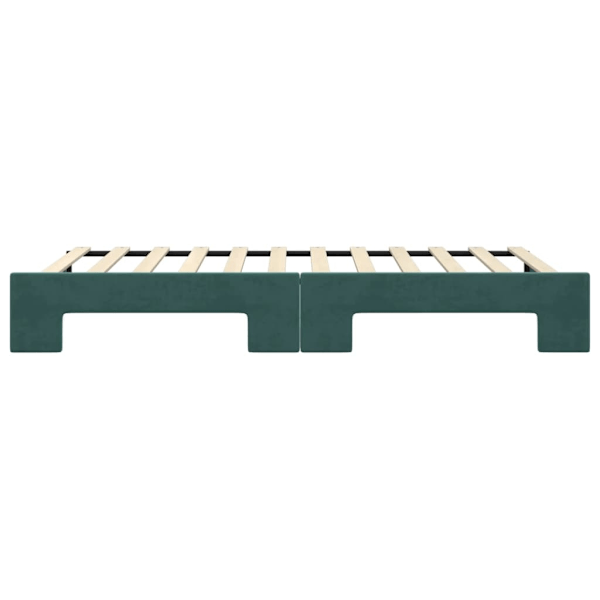 vidaXL Dagbädd utdragbar mörkgrön 100x200 cm sammet Grön