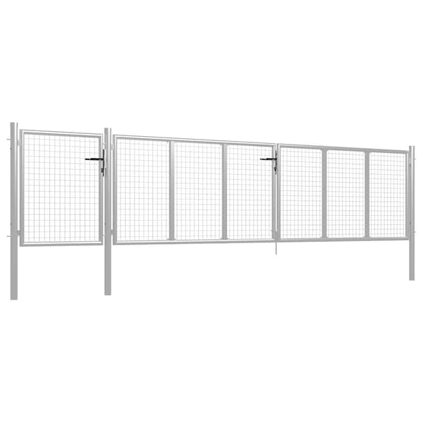 vidaXL Trädgårdsgrind stål 500x75 cm silver Silver