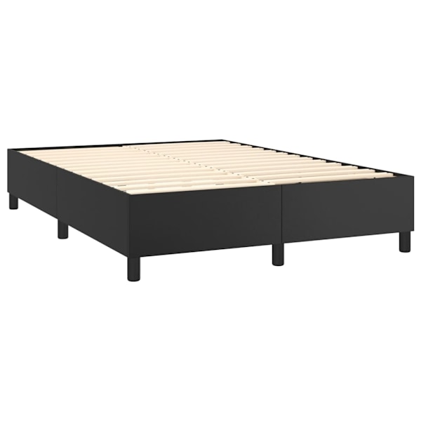 vidaXL Ramsäng med madrass svart 140x190 cm konstläder Svart