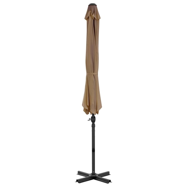 vidaXL Frihängande trädgårdsparasoll aluminiumstång taupe 300 cm Taupe