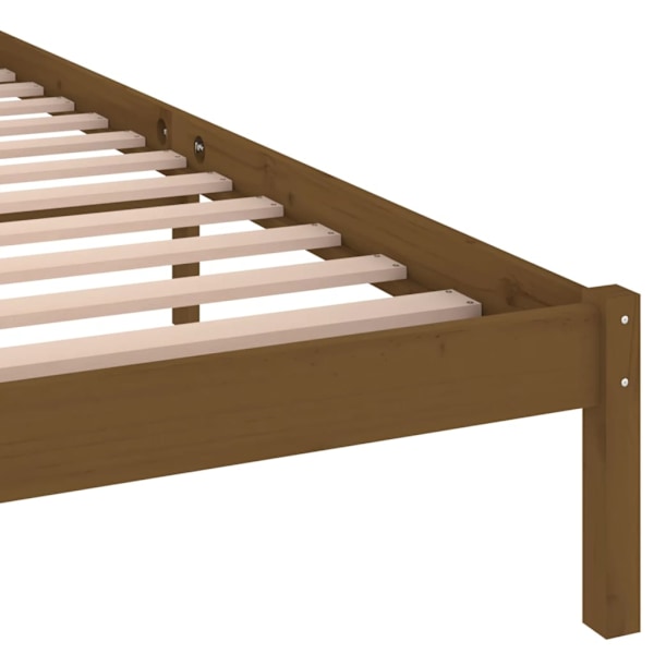 vidaXL Sängram massiv furu 200x200 cm honungsbrun Brun