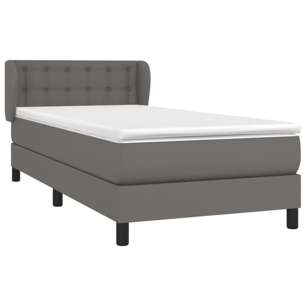 vidaXL Ramsäng med madrass grå 100x200 cm konstläder Grå