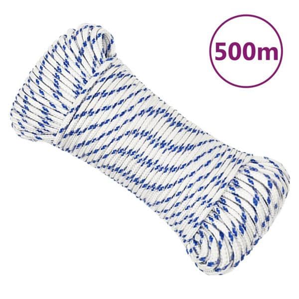 vidaXL Båtlina vit 3 mm 500 m polypropylen