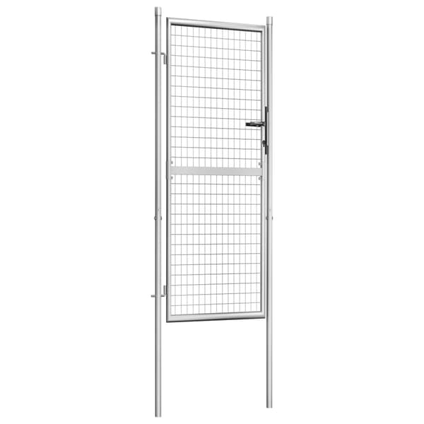 vidaXL Trädgårdsgrind galvaniserat stål 105x200 cm silver Silver