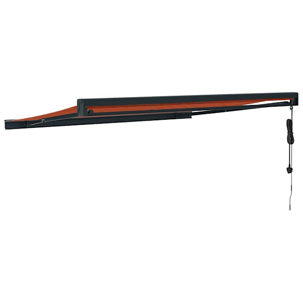 vidaXL Markis infällbar orange och brun 3,5x2,5 m tyg&aluminium Flerfärgsdesign