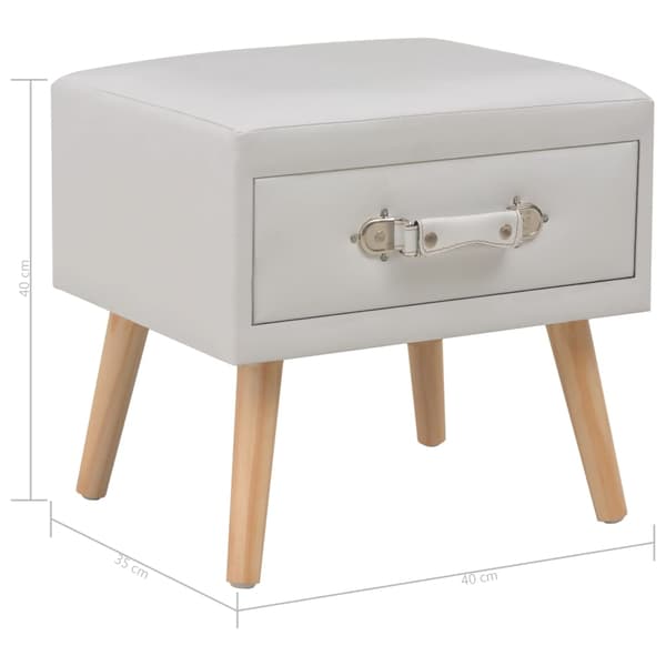 vidaXL Sängbord 2 st vit 40x35x40 cm konstläder Vit