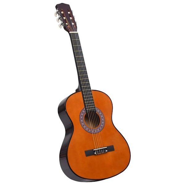 vidaXL Gitarr för nybörjare 8 delar klassisk svart 3/4 36" Brun