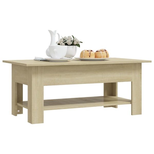 vidaXL Soffbord sonoma-ek 102x55x42 cm konstruerat trä Brun
