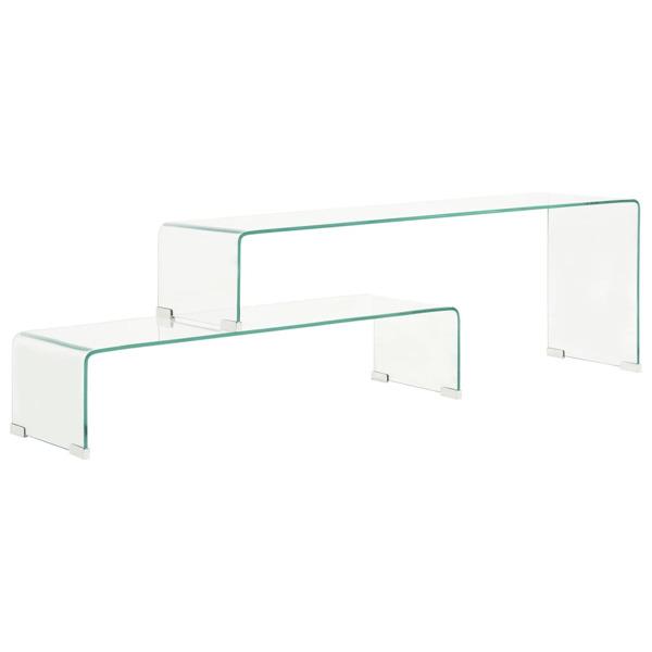 vidaXL Soffbord 2 delar 90x30x20/110x30x40 cm härdat glas Transparent