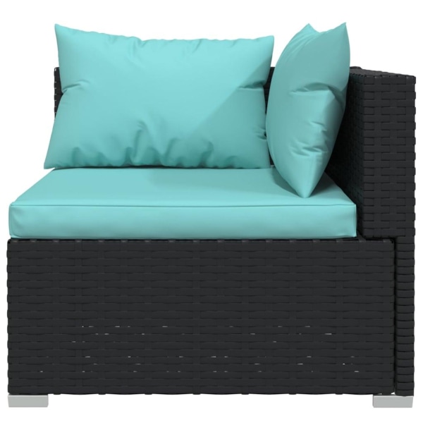 vidaXL Loungegrupp med dynor 8 delar konstrotting svart Svart