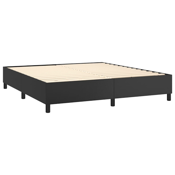 vidaXL Ramsäng med madrass svart 180x200 cm konstläder Svart