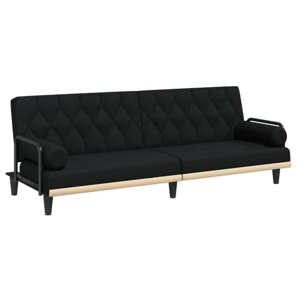 vidaXL Bäddsoffa med armstöd svart tyg art