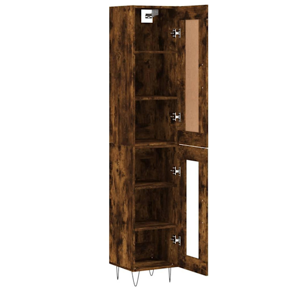 vidaXL Högskåp rökfärgad ek 34,5x34x180 cm konstruerat trä Brun