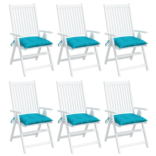 vidaXL Stolsdynor 6 st turkos 40x40x7 cm tyg Turkos
