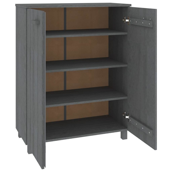 vidaXL Skoskåp mörkgrå 85x40x108 cm massiv furu grå
