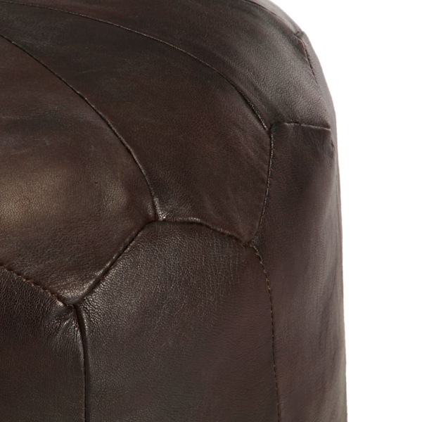 vidaXL Sittpuff mörkbrun 40x35 cm äkta getskinn Brun