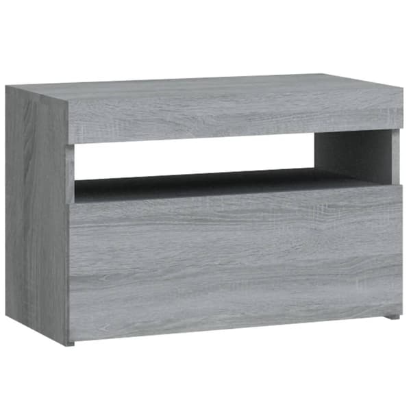 vidaXL Sängbord med LED-belysning grå sonoma 60x35x40 cm Grå