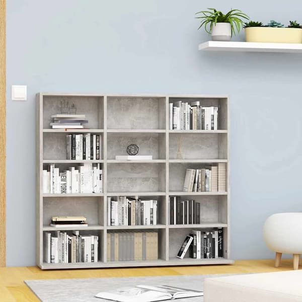 vidaXL CD-hylla grå 100x23x89,5 cm konstruerat trä grå
