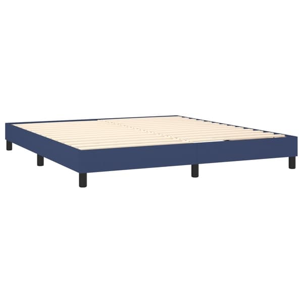 vidaXL Ramsäng med madrass blå 160x200 cm tyg Blå