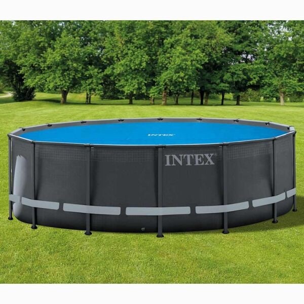 INTEX Poolöverdrag solenergi runt 488 cm Blå